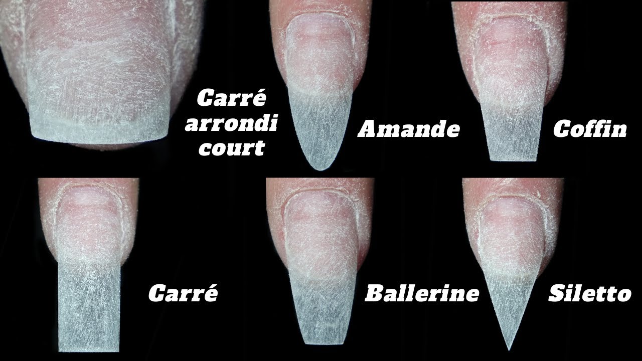 Formes d'ongles sur capsules/Carré/Carré arrondi/Coffin/Ballerine/Amande/Stiletto/Roses on the nails