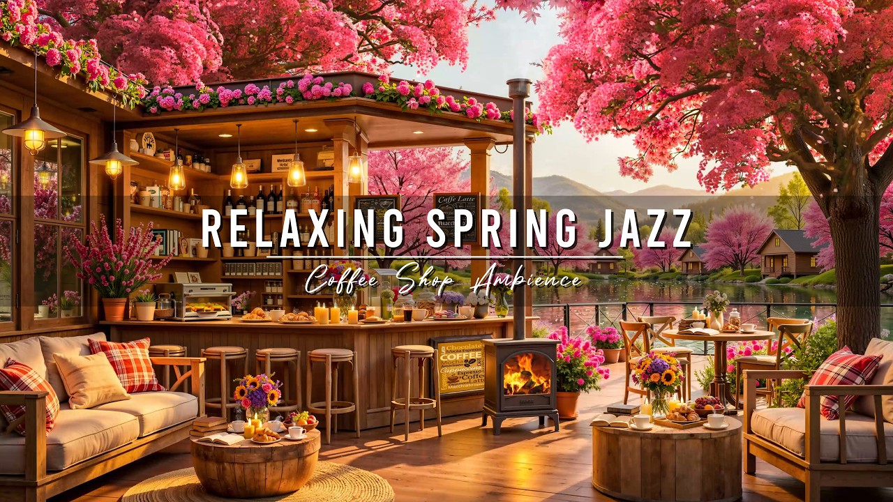 Good Mood with Relaxing Spring Jazz Music 🌸 Cozy Coffee Shop Ambience ...
