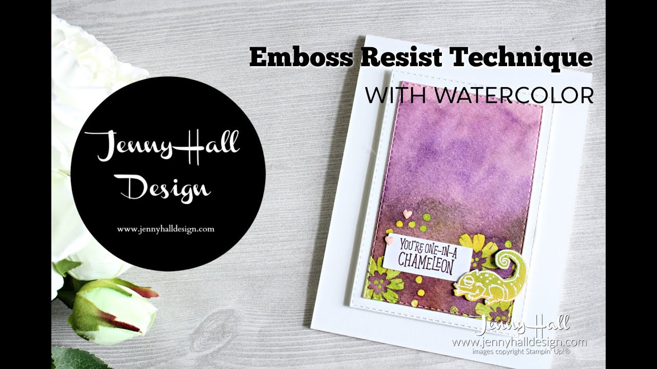 Emboss Resist watercolor technique with Jenny Hall - YouTube