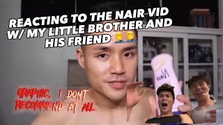 Reacting To The Nair Video With My Little Brother And His Friend