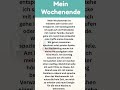 Mein Wochenende auf Deutsch (A1–A2) | Einfacher Text + Alltagssätze