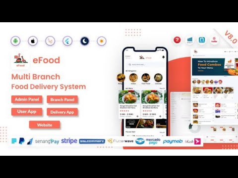 Make Food Delivery App with Website eFood Food Delivery App Source Code Free Download