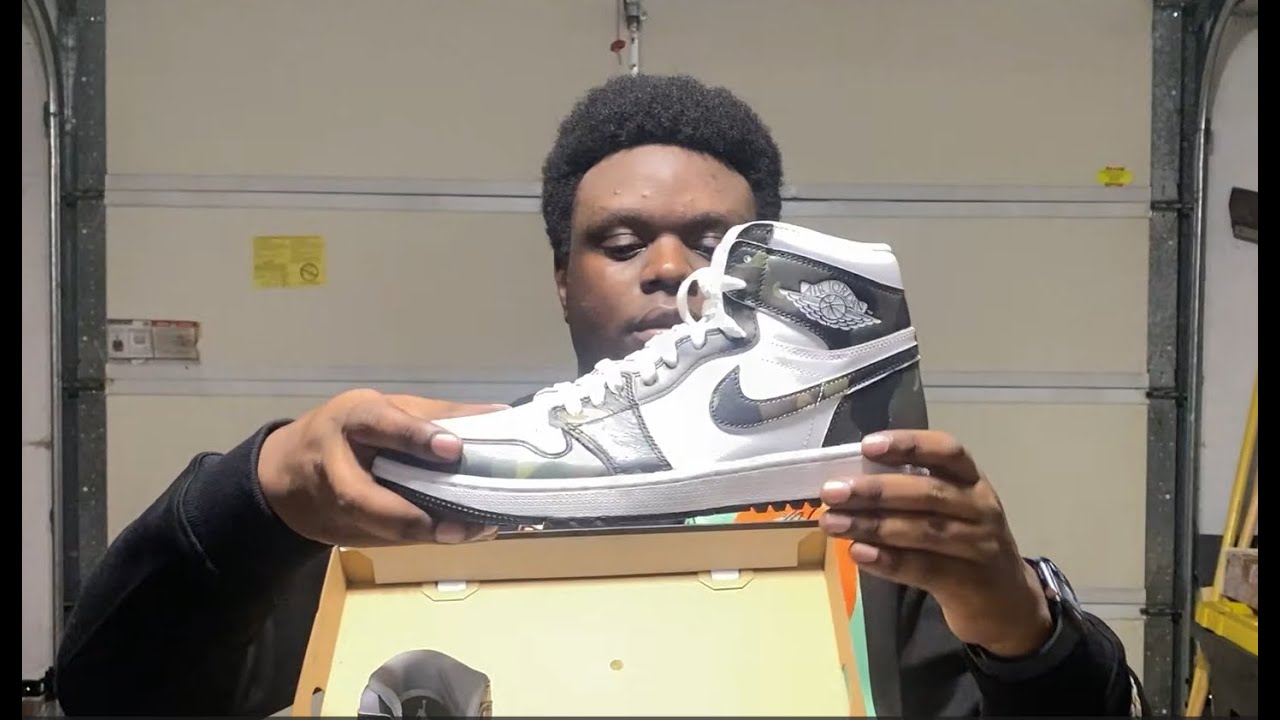 Air Jordan 1 - Camo - Legion Green/Black/White - Unboxing and 