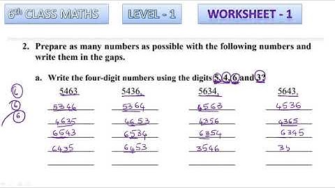 6th Class Maths Work Sheet - 1 Level - 1 |TS|