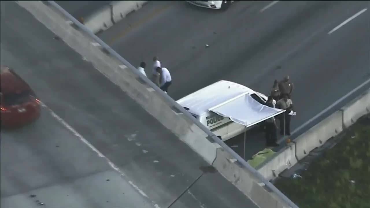 Woman found dead on side of Don Shula Expressway - YouTube