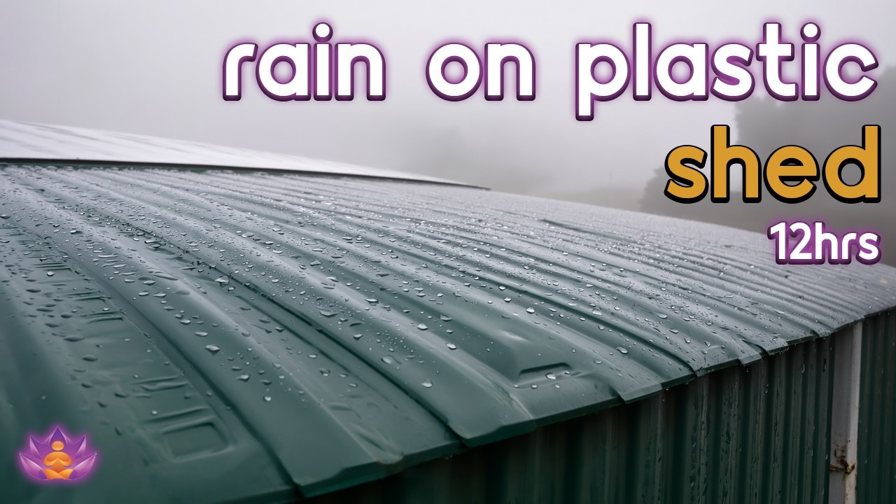 Black Screen] Shed Rain Shelter | Rain on Plastic Shed – No