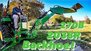 270B BACKHOE JOHN DEERE 2038R | My First Job & Why I Decided To Buy A $12,000 Attachment!