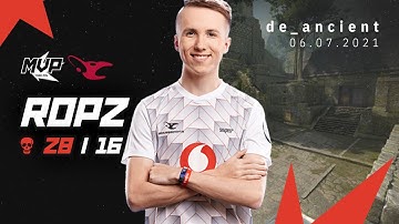 MVP CSGO POV: mousesports ropz (28/16) vs NiP (de_ancient) @ IEM Cologne