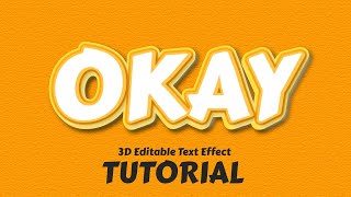 How to Create 3D Editable Text Effect OKAY Design in Illustrator || Adobe illustrator free course