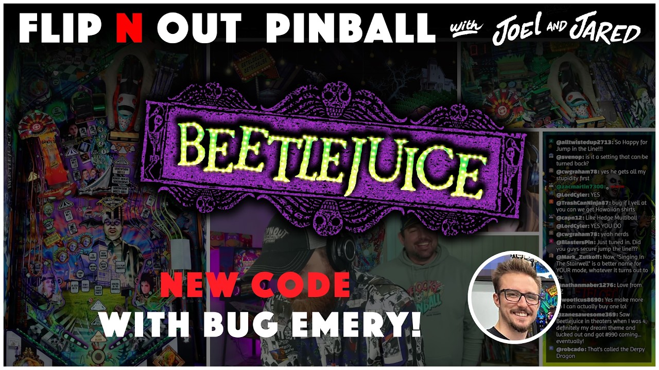 🔴LIVE -  Beetlejuice Pinball Machine with Bug Emery!
