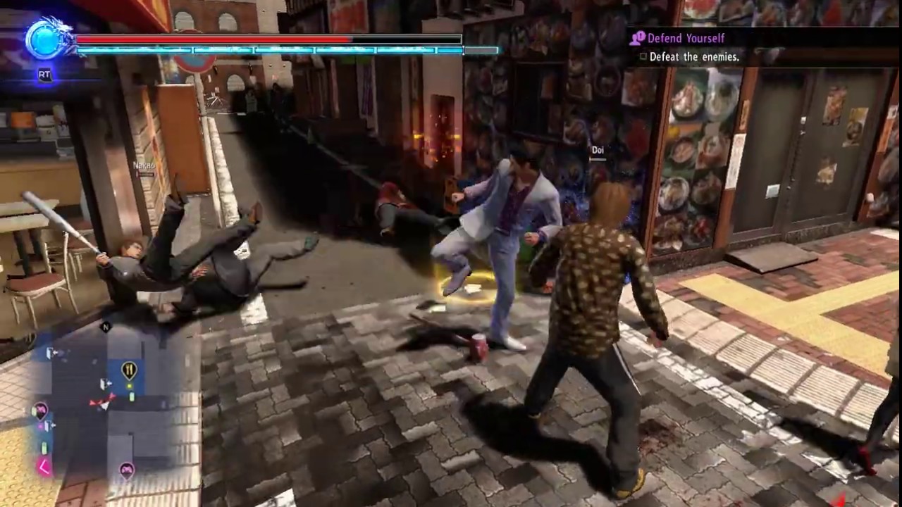 Yakuza Kiwami 2 - Hyper armor and charge attack properties test 01