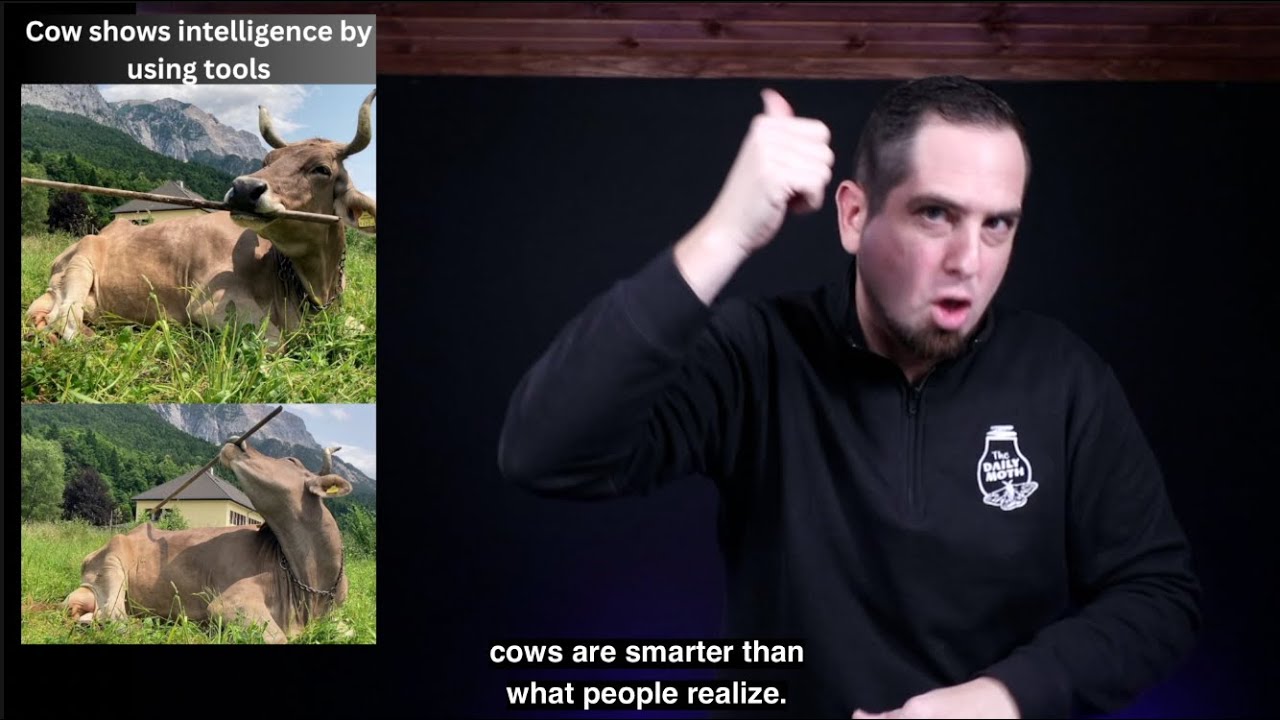 Cow shows intelligence by using tools