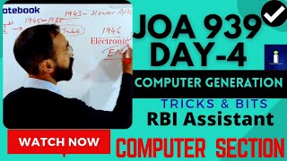 Day4, Generations of Computers, JOAIT | RBI Assistant, Computer Part | @Inspirenotebook