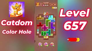 Catdom Color Hole Level 657 Walkthrough [NEW UPDATE] 🐱🟣 | Relaxing Color Puzzle Game | Go Answer