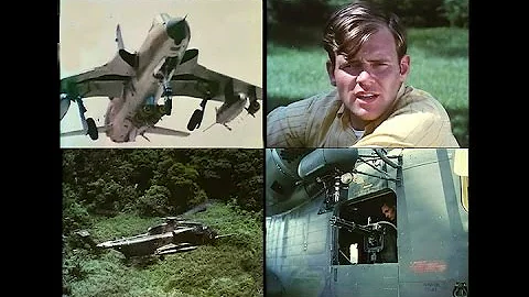 A  downed F-105 pilot is air rescued from the Vietnamese jungle 1967 - Restored Color