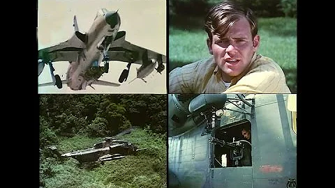 A  downed F-105 pilot is air rescued from the Viet...