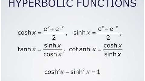 Differentiation of Hyperbolic Functions
