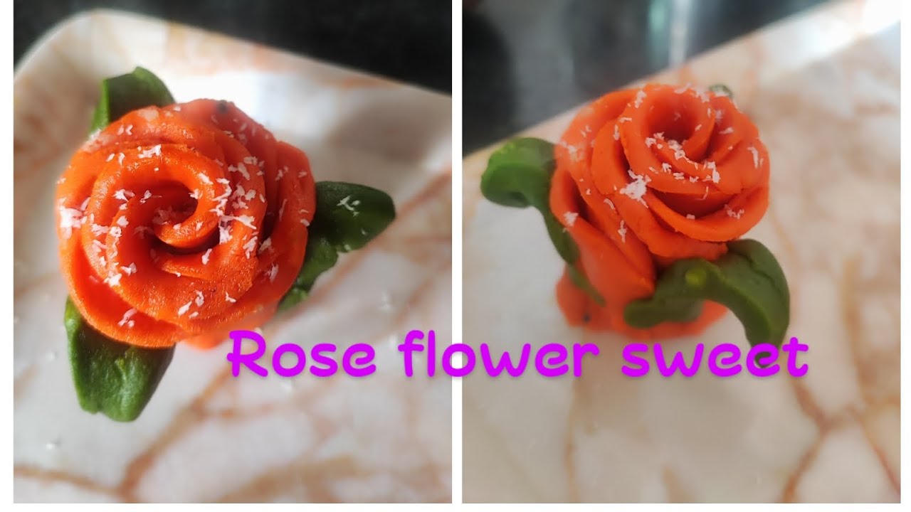 🌹Rose flower sweet🌹 | unique recipe |😋 15 min. m banaye sundar mithayi😋 ...