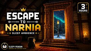 Minecraft Sleep Music ❄️ Escape to Narnia | Snow & Wind Ambience | 3 Hours
