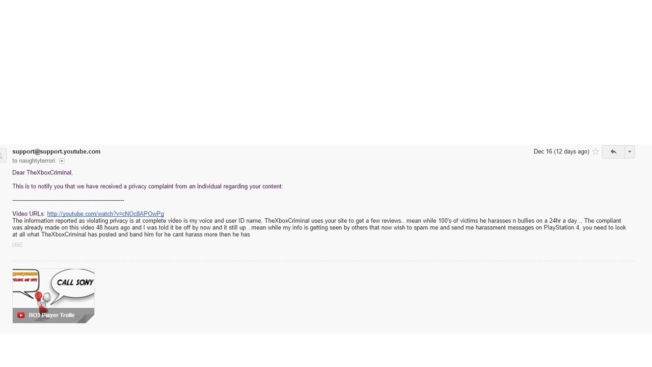 Pissed Off Gamer Contacts YouTube For Getting Trolled!