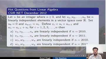 CSIR NET December 2012.Let n be an integer where n≥3, and let u1,u2...un be n LI u_0=0 and un+1=u1.