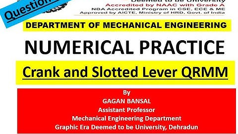 NUMERICAL 1: CRANK AND SLOTTED LEVER QRMM