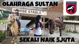 LATIHAN KURSUS BERKUDA PEMULA DI EQUINARA HORSE SPORT PULOMAS JAKARTA - PACUAN KUDA INTERNASIONAL