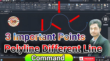Polyline Defferent Line Command / Polyline se Arc Kaise Banaye / AutoCAD In Hindi,AutoCAD Tutorial