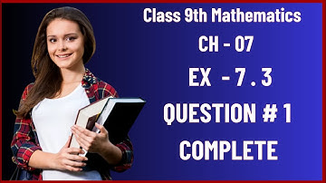 Class 9th Math Chapter 7 | Linear Equations And Inequalities | Exercise 7.3 Question 1 ( Complete )
