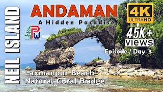 Andaman | Day 3 | Neil Island | Natural Bridge | Laxmanpur Beach | 4K | Pahari Wanderer | Sony A7III
