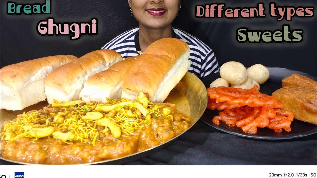 Pawruti, ghugni, different types sweets ।। Eating Show 😋