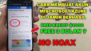 Cara Membuat Akun Microsoft Azure Legal Gratis Credit $1000 Bisa Buat RDP Terbaru 2025