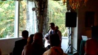 Luke singing his toast