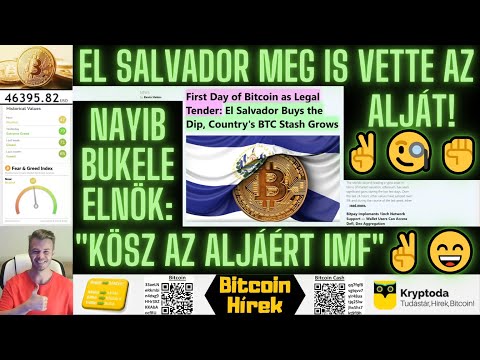 Bitcoin Hírek (308) - El Salvador meg is vette az Alját  Bukele Elnök: "Kösz az Aljáért IMF" 