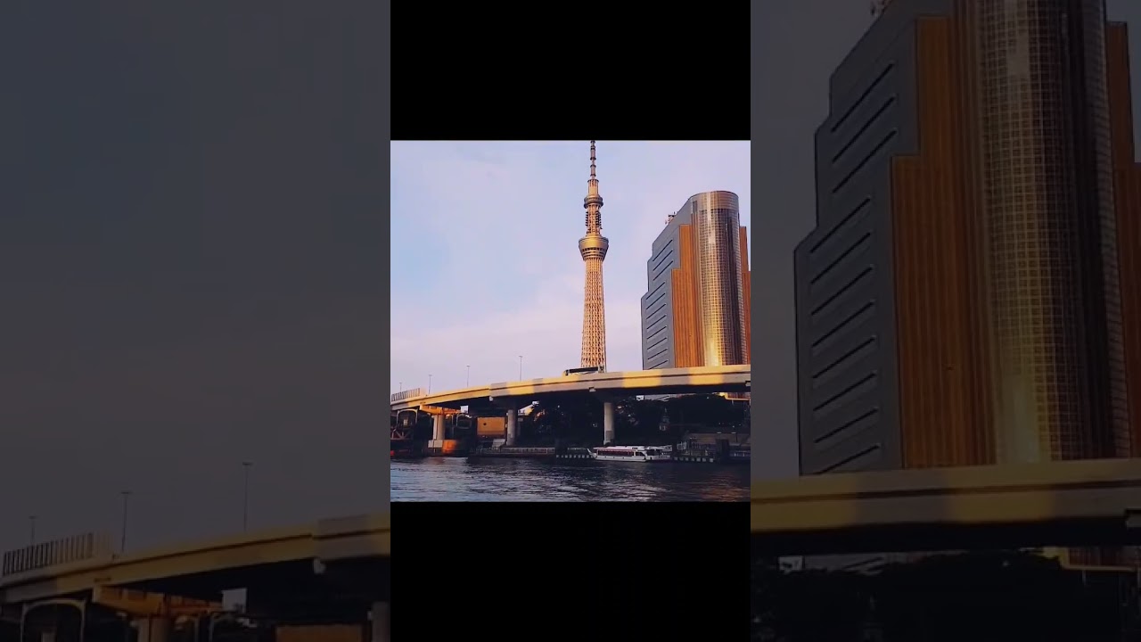 View from Sumida River, Asakusa, Tokyo, Japan 