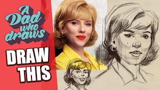 How to Draw Scarlett Johansson in Fly Me To The Moon | Beginner's Guide to Portrait Drawing