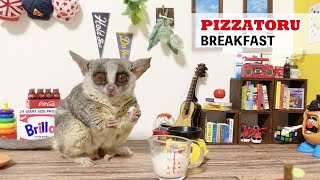 パンとミルクで朝食の時間 Bushbaby the Pizzatoru Breakfast! / ショウガラゴのピザトル