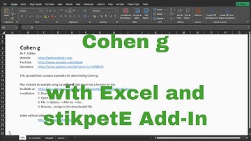 Excel - Cohen g with stikpetE