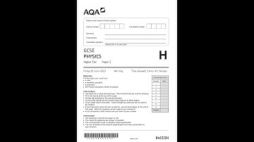 2023 AQA GCSE PHYSICS QUESTION PAPER 2 - HIGHER TIER (8463/2H)