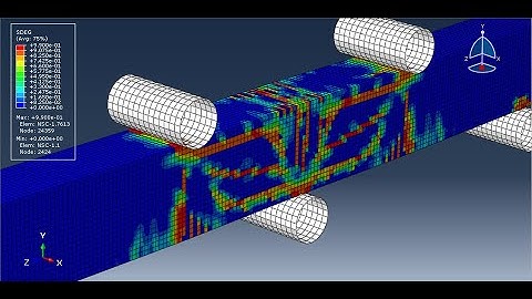 Simulation five point bending of a composite concrete beam(NSC+UHPFRC) in Abaqus