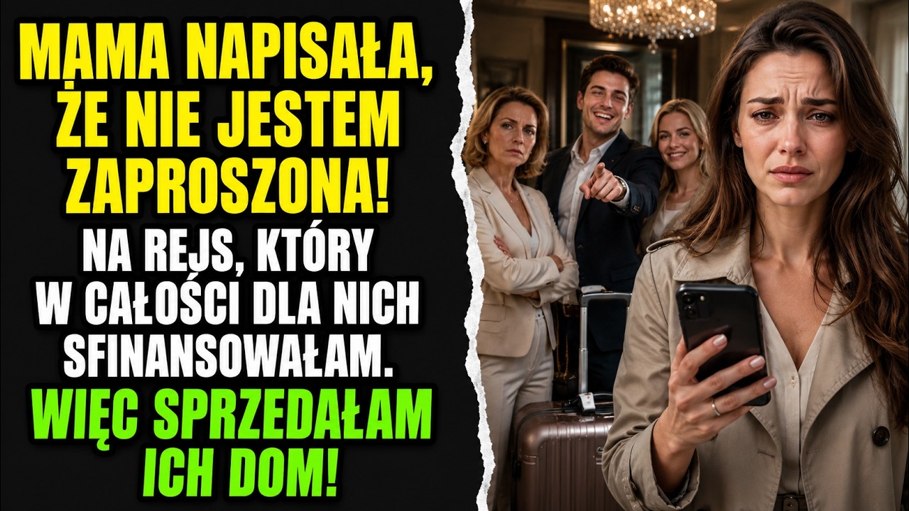 Stałam w kolejce na lotnisku, ściskając paszport i myśląc o tym, jak opłaciłam luksusowy rejs dla całej rodziny. Nagle dostałam SMS od matki: „Nie lecisz z nami. Oddaliśmy twój bilet siostrze...