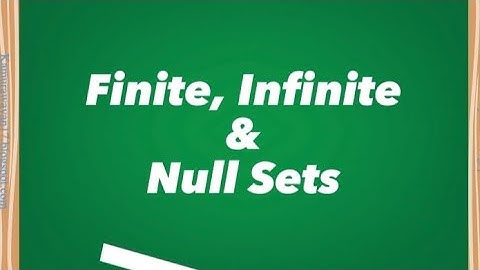 Finite, Infinite, and Null Sets Explained | Set Theory Basics