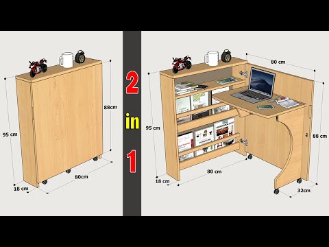 Video: Tafelboek met laaie en rakke - gemaklike meubels vir klein woonstelle