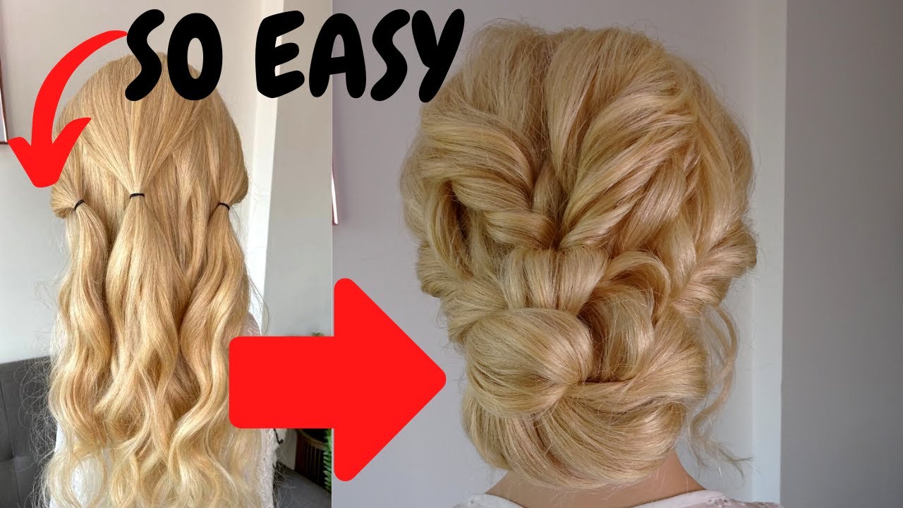 Very Easy Updo Hairstyle | Wedding, Bridesmaid, Prom - YouTube