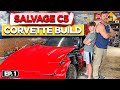 Ep. 1 Rebuilding a Wrecked C5 Salvage Corvette | Walk Around of the Car | Introduction damaged Car