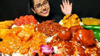 Eating Matar Paneer, Rajma Chawal, Kadhi Pakoda, Manchurian | Big Bites | Asmr Eating | Mukbang