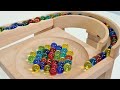 Marble Run ASMR☆HABAスロープ&小さな大工さん&はたらくくるま&青いベル&目玉のビー玉♪2マーブルコース