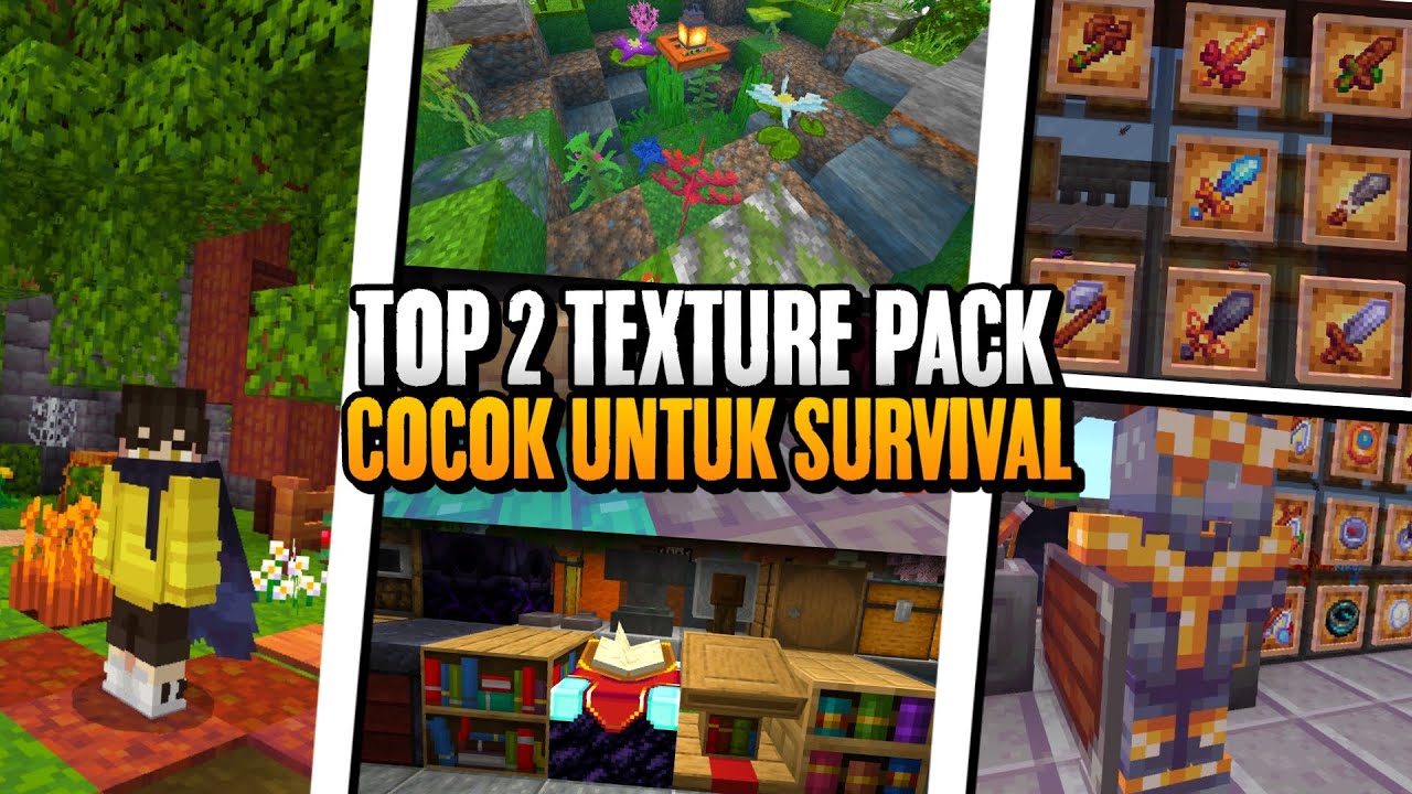 TOP 2 TEXTURE PACK COCOK UNTUK SURVIVAL TERBARU - Texture Mcpe 1.20 + 1 ...
