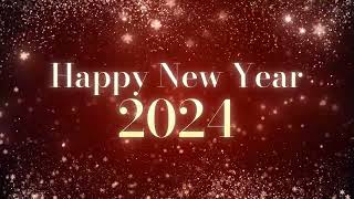 HAPPY NEW YEAR 2024 Video Loop Wallpaper Screesaver Background [1 HOUR red white snow]