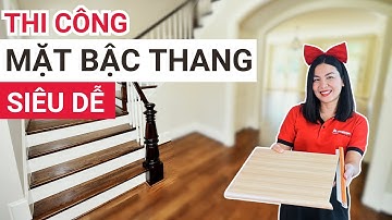 Bật mí cách thi công mặt bậc cầu thang nhựa giả gỗ siêu dễ | Thi công mũi bậc cầu thang vân gỗ